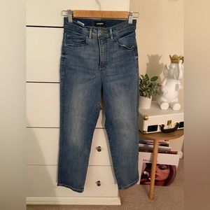 Express, straight high rise jeans